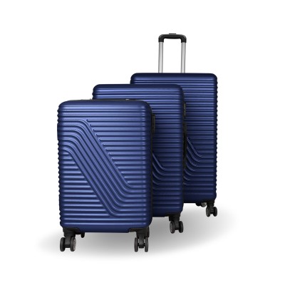 Set 3 Valises Safari Rigide Bleu Foncé Incassable RI