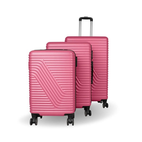 Set 3 Valises Safari Rigide Rose Incassable RI