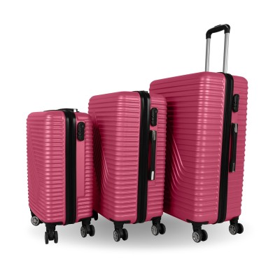 Set 3 Valises Safari Rigide Rose Incassable RI