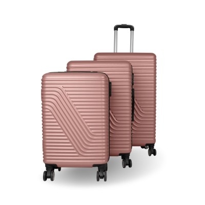 Set 3 Valises Safari Rigide Rose Gold Incassable RI