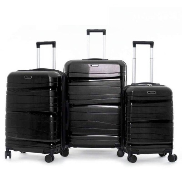 Set 3 Valises Titou Incassable Polypropylene Noir
