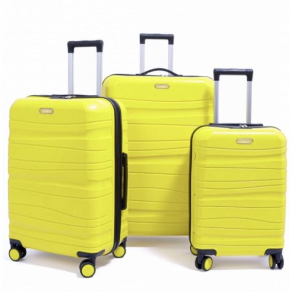 Set 3 Valises Titou Incassable En Polypropylene Jaune